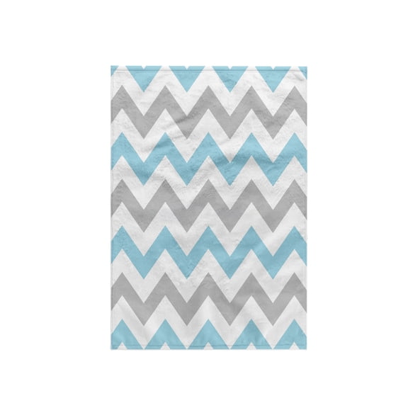 3dRose, Gray and baby blue Chevron zig zag pattern - stylish pastel zigzags, 15x22 Hand Towel