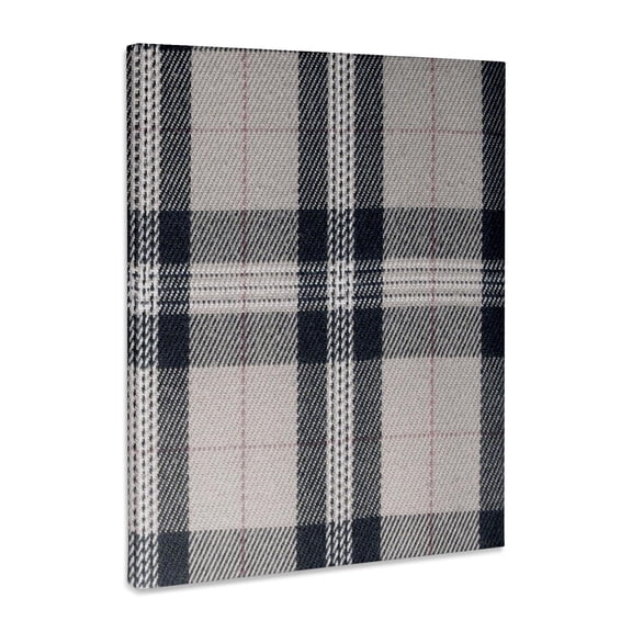 3dRose, Gray tartan pattern - contemporary modern preppy plaid grey and black - fashionable checkered checks, Museum Grade Canvas Wrap 11x14