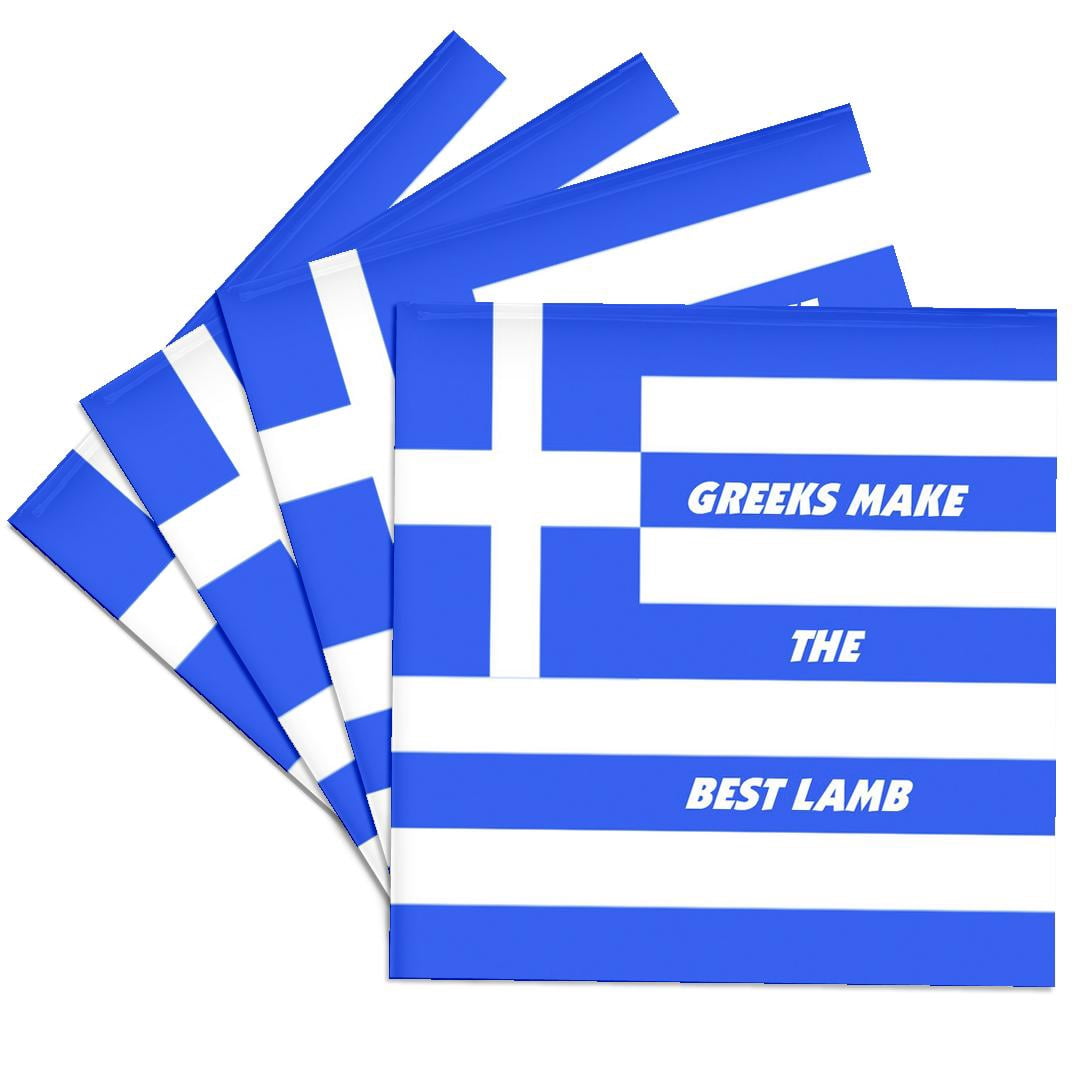 Lot De 4 Dessous De Verre Céramique Grec Ancien – Avec Support – Fait Main En Grèce