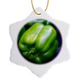 thumbnail image 1 of 3drose, Green Peppers at the Farmers Market by Angelandspot, 3 inch Snowflake Porcelain Ornament, 1 of 7
