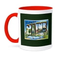 thumbnail image 1 of 3dRose, Greetings From Maine Scenic Postcard with Lake and Canoes, 11oz Two-Tone Red Mug, 1 of 1