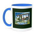 thumbnail image 1 of 3dRose, Greetings From Maine Scenic Postcard with Lake and Canoes, 15oz Two-Tone Blue Mug, 1 of 7