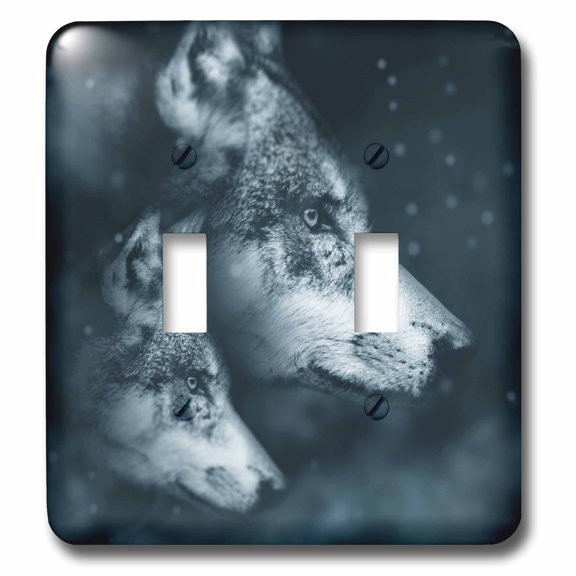 3dRose, Grey Wolves Husky Family Puppy Animal Nature Design Photograph, double toggle switch