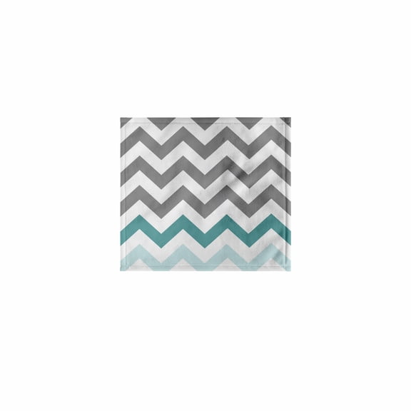 3dRose, Grey chevron with mint turquoise zig zag accent gray zigzag pattern, 11x12 Wash Cloth for Face and Body