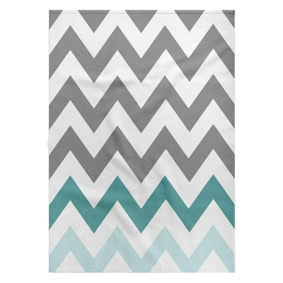 3dRose, Grey chevron with mint turquoise zig zag accent gray zigzag pattern, 22x30 Bath Hand Pool Towel