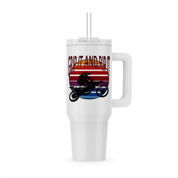 Grip It And Rip It Dirt Bike Retro Biker Mx , 40oz Tumbler