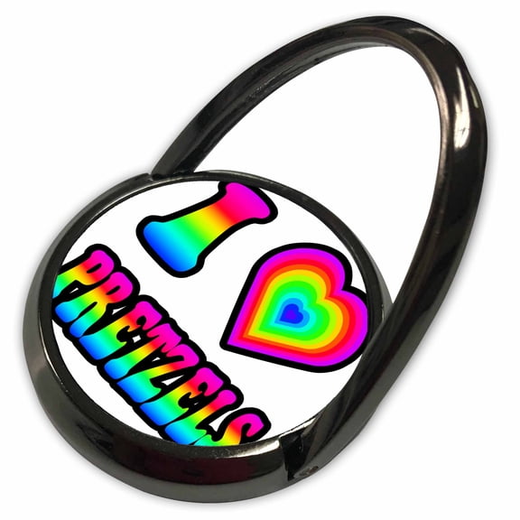 3dRose, Groovy Hippie Rainbow I Heart Love Pretzels, Phone Ring