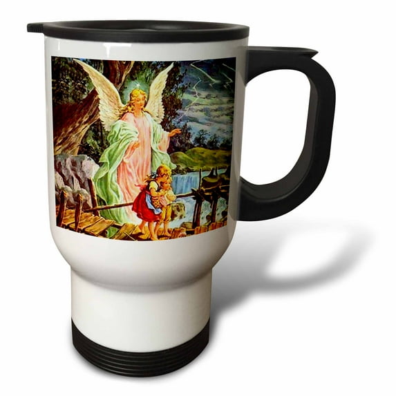 3drose, Guardian Angel, 14oz Stainless Steel Travel Mug