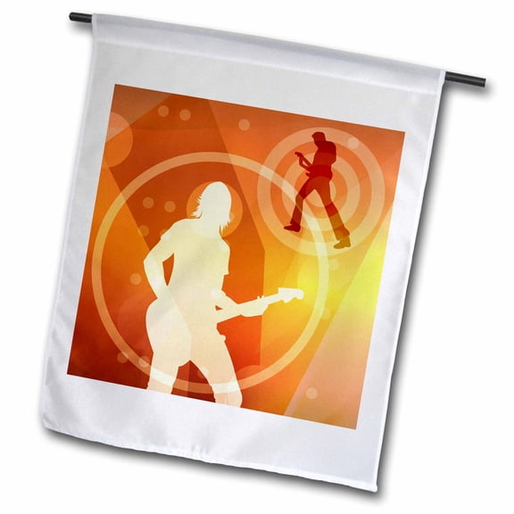 3dRose, Guitar Rock, 12 x 18 inch Garden Flag