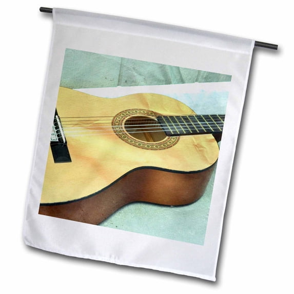 3dRose, Guitar Strings Music Instruments, 12 x 18 inch Garden Flag