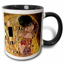 3drose, Gustav Klimt - the Kiss, 15oz Two-tone Black Mug