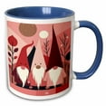 thumbnail image 1 of 3drose, Ho Ho Ho Nordic Christmas Gnomes Mid-century Modern Kitschmas, 11oz Two-tone Blue Mug, 1 of 6