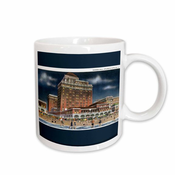 3drose, Haddon Hall, Atlantic City, New Jersey Beach Scene, 15oz Mug