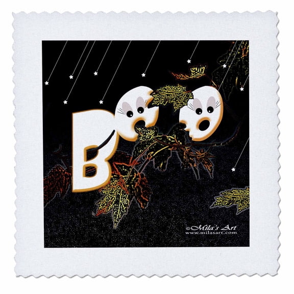 3dRose, Halloween Boo, 10x10 inch quilt square