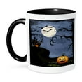thumbnail image 1 of 3dRose, Halloween Haunted House With Moon, Tree, and Pumpking, 15oz Two-Tone Black Mug, 1 of 7