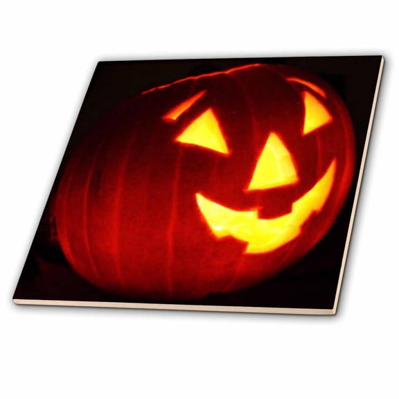 3dRose, Halloween Jack o Lantern, 6 Inch Ceramic Tile