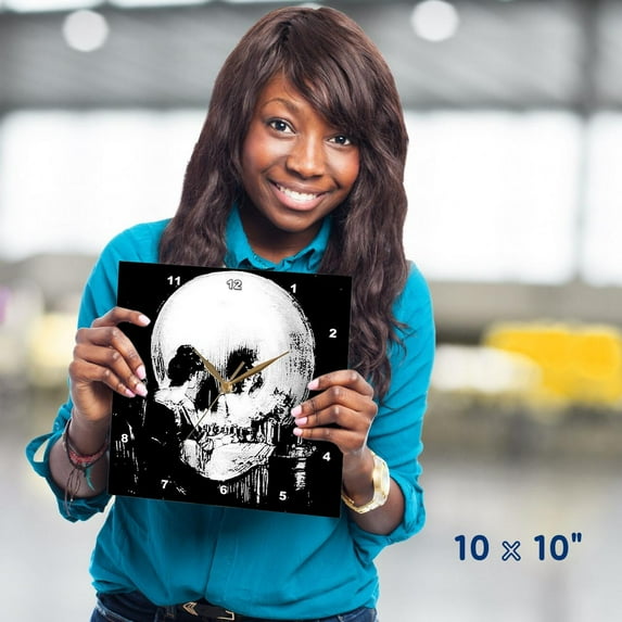 3dRose, Halloween Optical Illusion, 10x10 Wall Clock