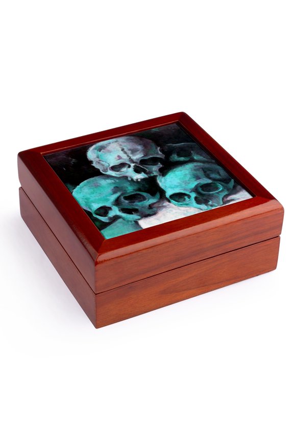 , Halloween Skulls, Jewelry Box 5.5x5.5 inch with 4 inch tile