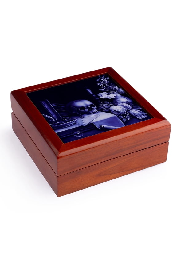 , Halloween Skulls, Jewelry Box 5.5x5.5 inch with 4 inch tile