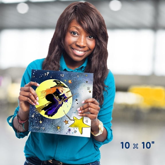 3dRose, Halloween Witch, 10x10 Wall Clock