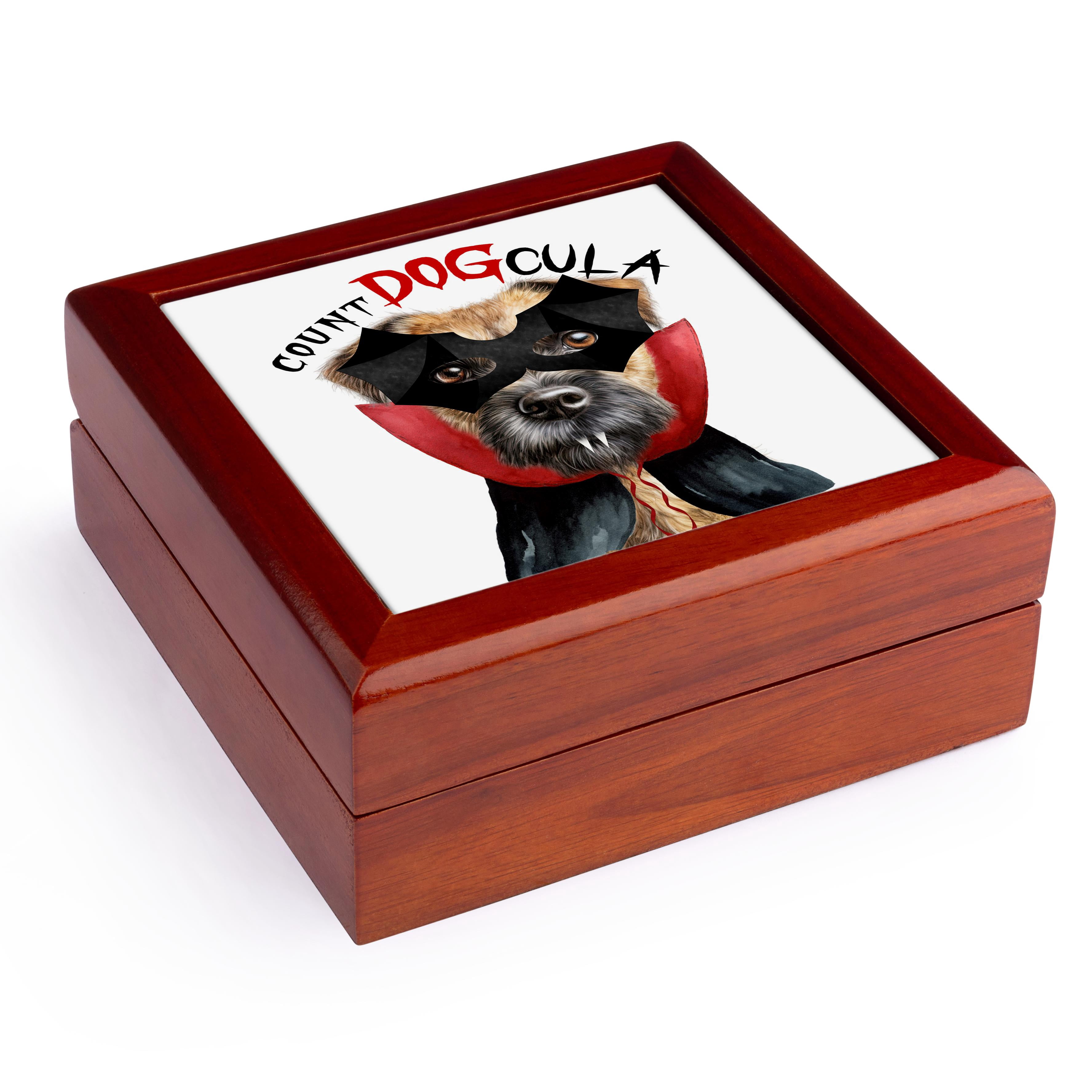 3dRose, Halloween dogs never looked as cute as this Border Terrier., Jewelry Box 5.5x5.5 inch with 4 inch tile