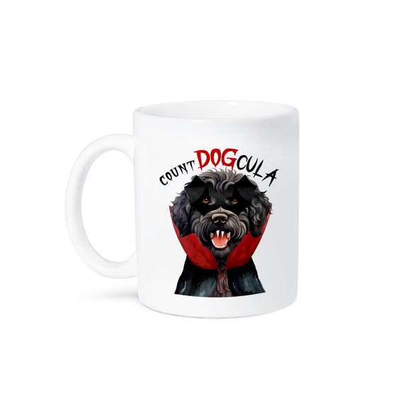 3dRose, Halloween dogs never looked as cute as this black Barbet with fangs., 11oz Mug