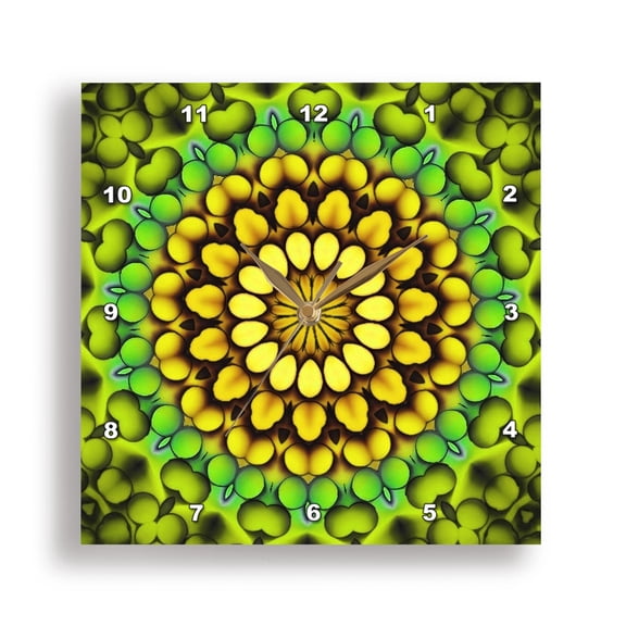 3dRose, Hand Drawn Mandala Inspired By Berries 3, 15x15 Wall Clock