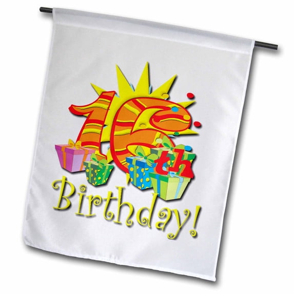 3dRose, Happy 16th Birthday Design , 18 x 27 inch Garden Flag