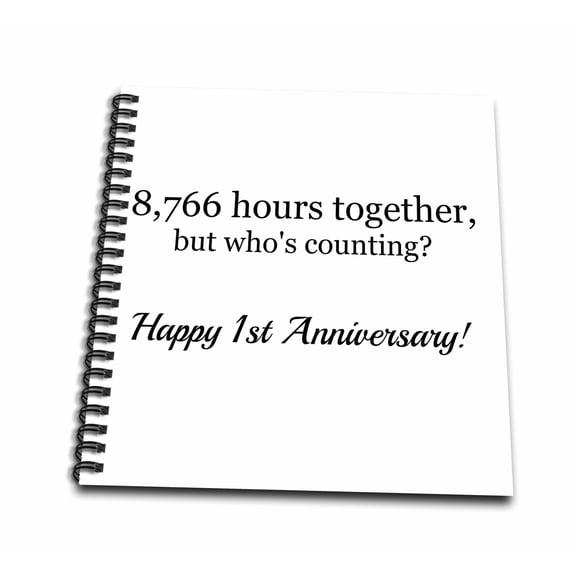 3dRose, Happy 1st Anniversary - 8766 hours together, Memory Book 12 x 12 inch