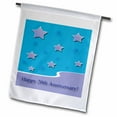 thumbnail image 1 of 3dRose, Happy 20th Anniversary, Lavender Stars on Aqua Employee Anniversary , 12 x 18 inch Garden Flag, 1 of 1