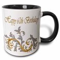 thumbnail image 1 of 3drose, Happy 60th Birthday Elegant Image of Diamond Image of Gold Flourish, 15oz Two-tone Black Mug, 1 of 6