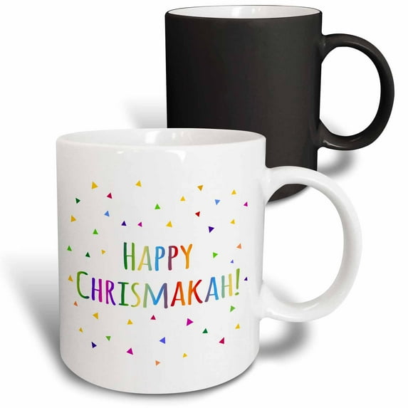 3drose, Happy Chrismakkah - Joint Christmas and Hanukkah Holiday Blessing, 11oz Magic Transforming Mug