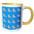 thumbnail image 1 of 3drose, Happy Cow Boy Blue Print, 11oz Two-tone Yellow Mug, 1 of 6