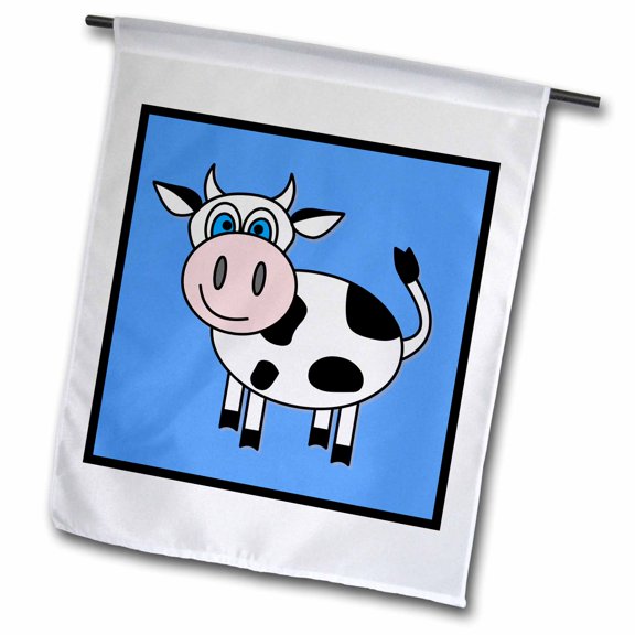 3dRose, Happy Cow Boy, 12 x 18 inch Garden Flag