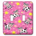 thumbnail image 1 of 3dRose, Happy Cow Girl Print Pink, double toggle switch, 1 of 1