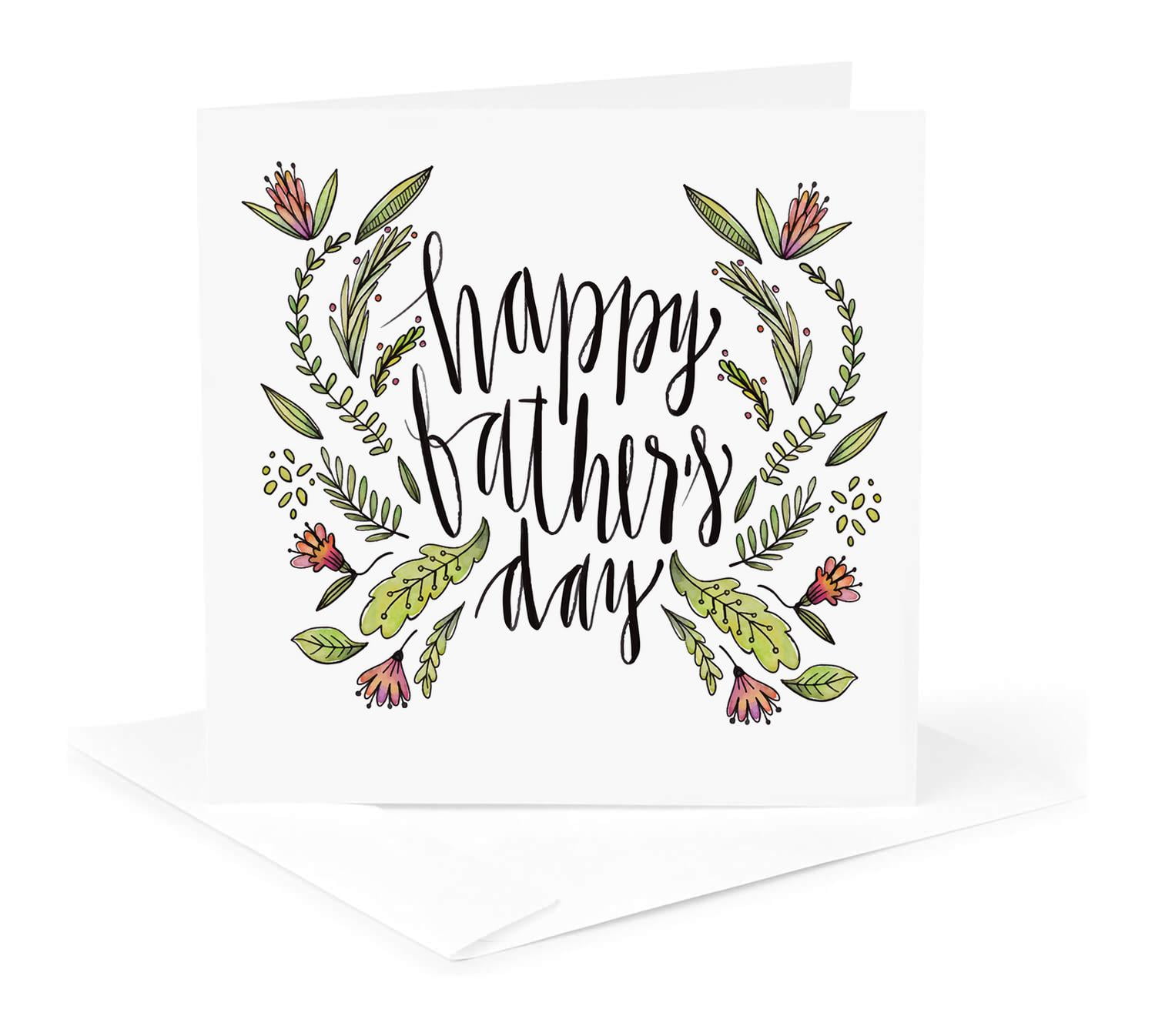 3dRose, Happy Fathers Day Celebration, 1 Greeting Card with envelope