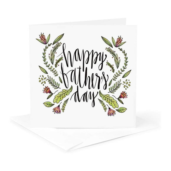 3dRose, Happy Fathers Day Celebration, 1 Greeting Card with envelope