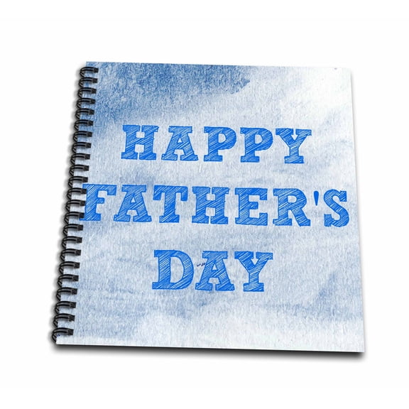 3dRose, Happy Fathers day, blue lettering, Memory Book 12 x 12 inch
