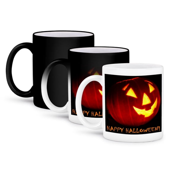 3dRose, Happy Halloween Jack o Lantern, 11oz Magic Transforming Mug