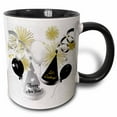 thumbnail image 1 of 3drose, Happy New Year Black, White and Gold Not Year Specific, 11oz Two-tone Black Mug, 1 of 6