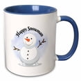 thumbnail image 1 of 3drose, Happy Snowman, 11oz Two-tone Blue Mug, 1 of 6