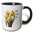 thumbnail image 1 of 3drose, Happy St Davids Day Daffodil Design, 15oz Two-tone Black Mug, 1 of 6