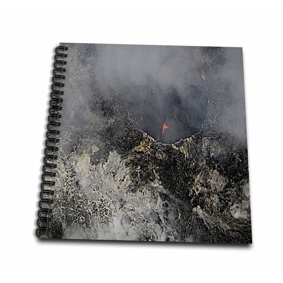 3dRose, Hawaii Volcano National Park Kilauea Crater, Lava and Smoke, Drawing Book 8 x 8 inch