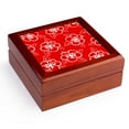 thumbnail image 1 of 3dRose, Hawaiian Hibiscus Flower Print - Red and White, Jewelry Box 5.5x5.5 inch with 4 inch tile, 1 of 8