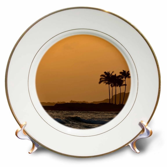 3dRose, Hawaiian Ocean Sunset at Poipu in Kauai, 8 inch Porcelain Plate