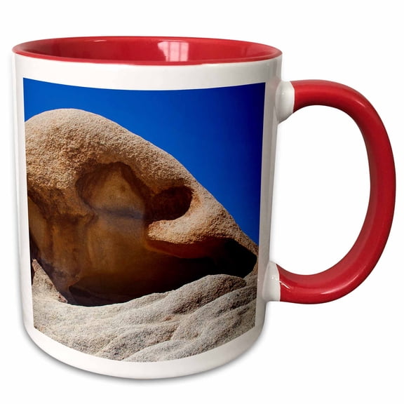 3drose, Hayfield Road Off-ramp, Mojave Desert, California, 15oz Two-tone Red Mug