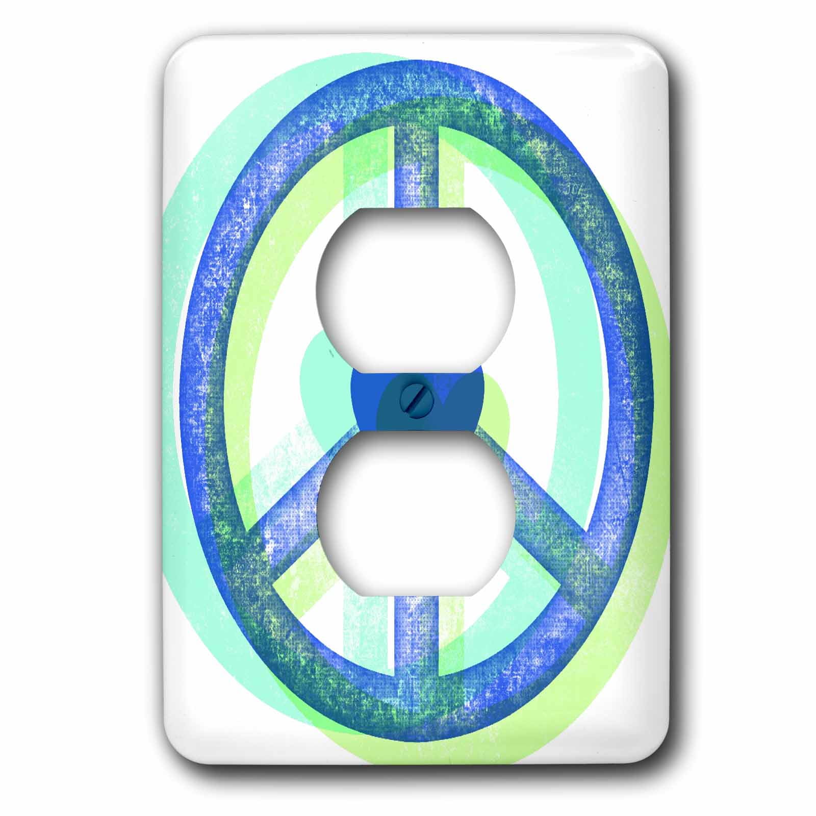 3dRose, Heart Peace Sign Abstract - Inspirational Art, 2 plug outlet cover