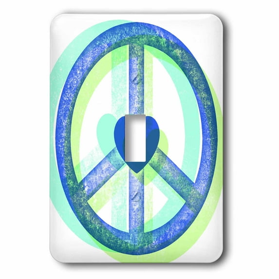 3dRose, Heart Peace Sign Abstract - Inspirational Art, single toggle switch