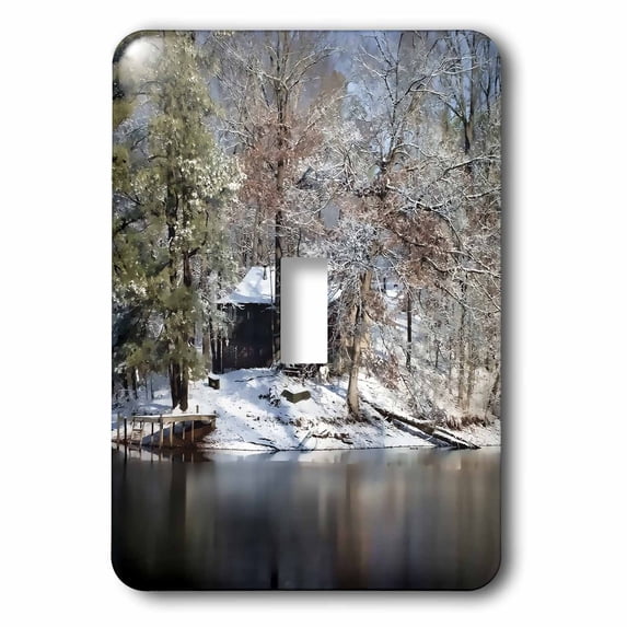 3dRose, Heaven on earth can be found in the Tennessee Mountains inside this rural cabin in the snow, single toggle switch