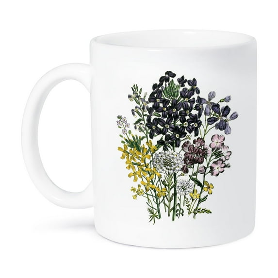 3dRose, Hesperis, Malcomia, Moricandia, Iberis, Morisia, Erysimum, aethionema, Draba Flowers in Purple, Pink, 11oz Mug